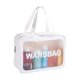 Maxbell Waterproof Travel Bag Transparent Makeup Toiletry Clear Wash Pouch White L