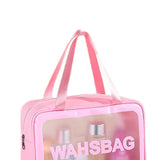 Maxbell Waterproof Travel Bag Transparent Makeup Toiletry Clear Wash Pouch Pink L