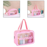 Maxbell Waterproof Travel Bag Transparent Makeup Toiletry Clear Wash Pouch Pink L