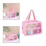 Maxbell Waterproof Travel Bag Transparent Makeup Toiletry Clear Wash Pouch Pink L