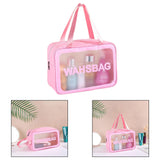 Maxbell Waterproof Travel Bag Transparent Makeup Toiletry Clear Wash Pouch Pink L