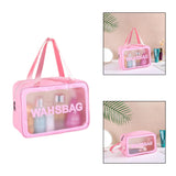 Maxbell Waterproof Travel Bag Transparent Makeup Toiletry Clear Wash Pouch Pink L