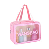 Maxbell Waterproof Travel Bag Transparent Makeup Toiletry Clear Wash Pouch Pink L