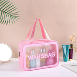 Maxbell Waterproof Travel Bag Transparent Makeup Toiletry Clear Wash Pouch Pink L