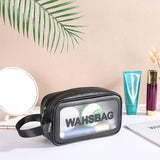 Maxbell Waterproof Travel Bag Transparent Makeup Toiletry Clear Wash Pouch Black S