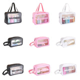 Maxbell Waterproof Travel Bag Transparent Makeup Toiletry Clear Wash Pouch Black S