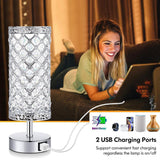 Maxbell Modern Crystal Touch Bedside Table Lamp Lights Room Lighting Decor EU Plug