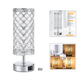 Maxbell Modern Crystal Touch Bedside Table Lamp Lights Room Lighting Decor EU Plug