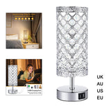 Maxbell Modern Crystal Touch Bedside Table Lamp Lights Room Lighting Decor EU Plug