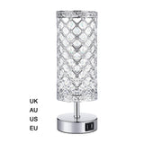 Maxbell Modern Crystal Touch Bedside Table Lamp Lights Room Lighting Decor EU Plug