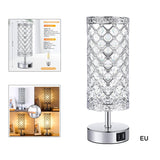 Maxbell Modern Crystal Touch Bedside Table Lamp Lights Room Lighting Decor EU Plug