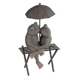 Maxbell Frog Couple Hugging Bronze Effect Statue Fairy Garden Ornament Art Crafts