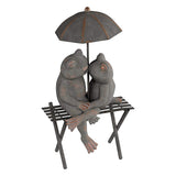 Maxbell Frog Couple Hugging Bronze Effect Statue Fairy Garden Ornament Art Crafts