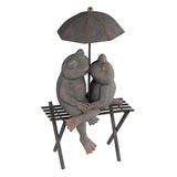 Maxbell Frog Couple Hugging Bronze Effect Statue Fairy Garden Ornament Art Crafts