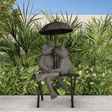 Maxbell Frog Couple Hugging Bronze Effect Statue Fairy Garden Ornament Art Crafts