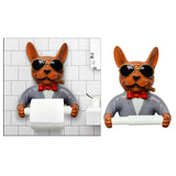 Maxbell Toilet Paper Holder Rack Dog Statue Tissue Dispenser Indoor Kitchen Ornament brown yellow