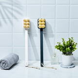 Maxbell Bath Body Brush Long Handle Shower Brush Dry Brush for Shower  White