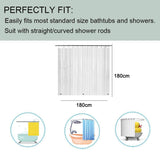 Maxbell PLAIN SHOWER CURTAIN BATHROOM LONG WATERPROOF WITH 12 HOOKS RING SET