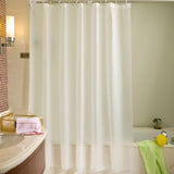 Maxbell PLAIN SHOWER CURTAIN BATHROOM LONG WATERPROOF WITH 12 HOOKS RING SET