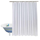 Maxbell PLAIN SHOWER CURTAIN BATHROOM LONG WATERPROOF WITH 12 HOOKS RING SET