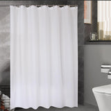 Maxbell PLAIN SHOWER CURTAIN BATHROOM LONG WATERPROOF WITH 12 HOOKS RING SET