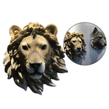 Animal Head Wall Sculpture Ornament Resin Statue Hanging Art Decor Lion