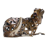 Maxbell Iron Metal Braided Dog Sculpture Modern Figurine Craft Home Accessories