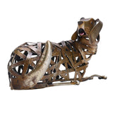 Maxbell Iron Metal Braided Dog Sculpture Modern Figurine Craft Home Accessories