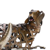 Maxbell Iron Metal Braided Dog Sculpture Modern Figurine Craft Home Accessories