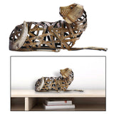 Maxbell Iron Metal Braided Dog Sculpture Modern Figurine Craft Home Accessories