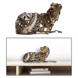 Maxbell Iron Metal Braided Dog Sculpture Modern Figurine Craft Home Accessories