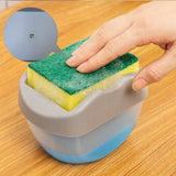 Maxbell Kitchen Liquid Soap Pump Dispenser Sponge Rack Caddy Container Press 400ml green