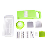 Maxbell 8 in 1 Vegetable Chopper for Salad Potato Food Chopper Kitchen Gadgets green style 1