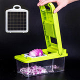 Maxbell 8 in 1 Vegetable Chopper for Salad Potato Food Chopper Kitchen Gadgets green style 1