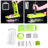 Maxbell 8 in 1 Vegetable Chopper for Salad Potato Food Chopper Kitchen Gadgets green style 1