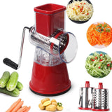 Maxbell Manual Kitchen Vegetable Food Grater Chopper Slicer Cutter Rotary Red