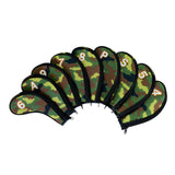 Maxbell 9x Portable Camouflage Golf Iron Headcover Club Head Cover Protection Green