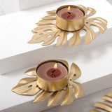 Maxbell Tealight Holder Arts Shelf Home Candles Stand Wedding Candlestick Gold B