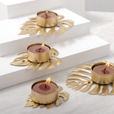 Maxbell Tealight Holder Arts Shelf Home Candles Stand Wedding Candlestick Gold B