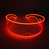 LED Visor Glasses Cyberpunk Cybergoth Goggles Cosplay Party Eyewear Red