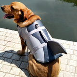 Maxbell Adjustable Dog Life Jacket Swimming Safety Vest Swimsuit +Handle Silver_M