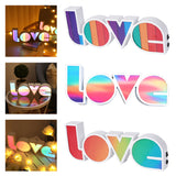 Maxbell Modern Romantic LED Light Board LOVE Modeling Signs Lamp Party Desktop A