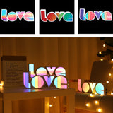 Maxbell Modern Romantic LED Light Board LOVE Modeling Signs Lamp Party Desktop A