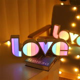 Maxbell Modern Romantic LED Light Board LOVE Modeling Signs Lamp Party Desktop A