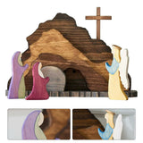 Maxbell Wooden Nativity Set Easter Decorations Wood Cross Resurrection Scene Decor B