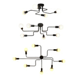 Maxbell Ceiling Light  Retro Wrought Iron Large Black Chandelier Ceiling Lamp 4-Head