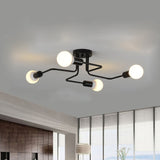 Maxbell Ceiling Light  Retro Wrought Iron Large Black Chandelier Ceiling Lamp 4-Head