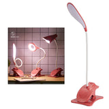 Maxbell USB Flexible LED Light Book Reading Clip-on Lamp Clamp Beside Bed Desk Table Pink 1