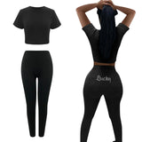 Maxbell Women Yoga Outfit Gym Fitness Suit Legging Workout Sport Tracksuit Set XL