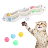 Maxbell Pet Cat Toys Interactive Ball Toy Cat Window Suction Cup Track Ball White